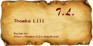Thomka Lili névjegykártya
